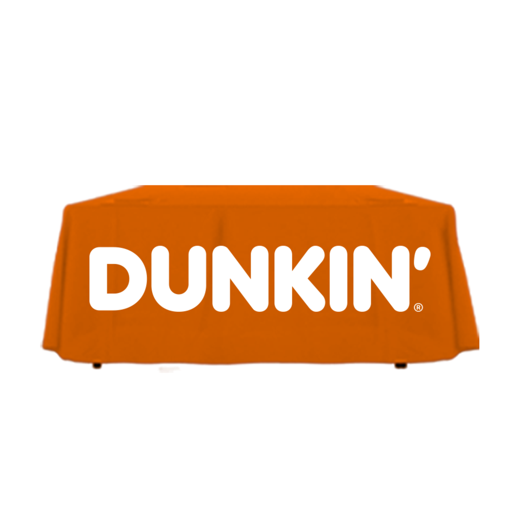6' Dunkin' Donuts Orange & White Logo Drape Tablecloth