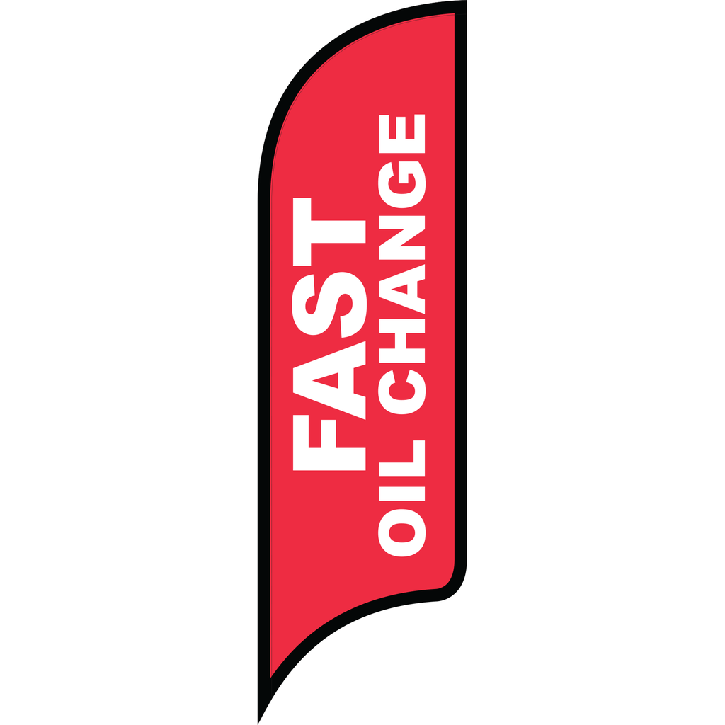 12' FullSpeed Automotive Red Fast Oil Change AdverSail Flag